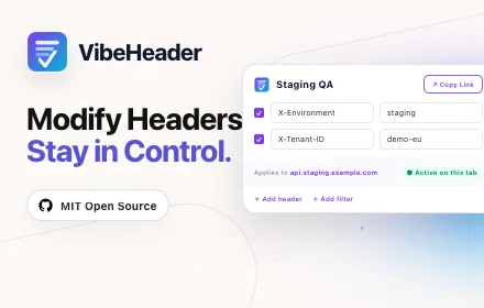 Product UI with slogan: Stop Copy‑Pasting Headers, Share & use with 1‑click
